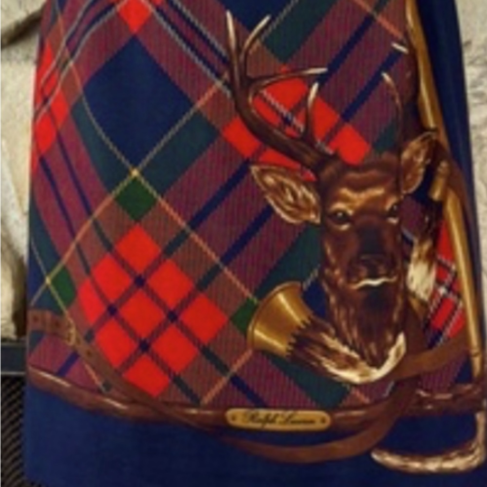 Rare βRoyal Stagβ Vintage Ralph Lauren Wool plaid skirt